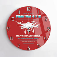 Thumbnail for DJI Phantom 4 RTK design on red no frame wall clock