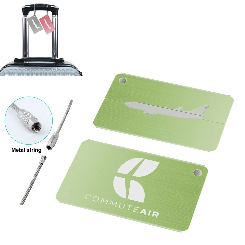 CommuteAir Aluminum Airplane Luggage tag in green