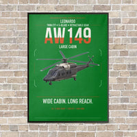 Thumbnail for Leonardo AW149 vertical canvas print - framed - green background