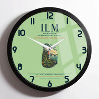 Thumbnail for Wilmington International Airport (ILM) design on light green framed wall clock