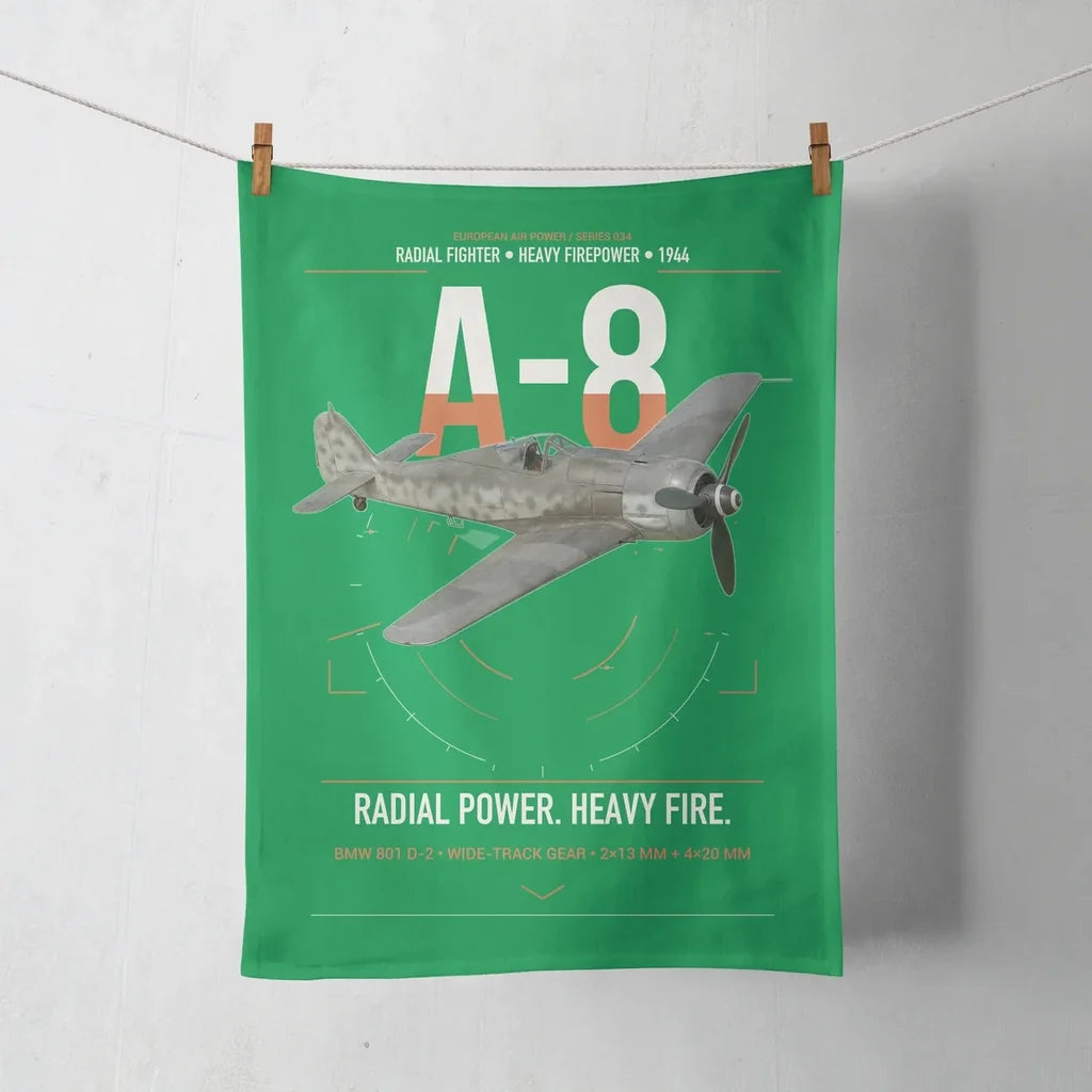 Focke-Wulf Fw 190A-8 design on green towel