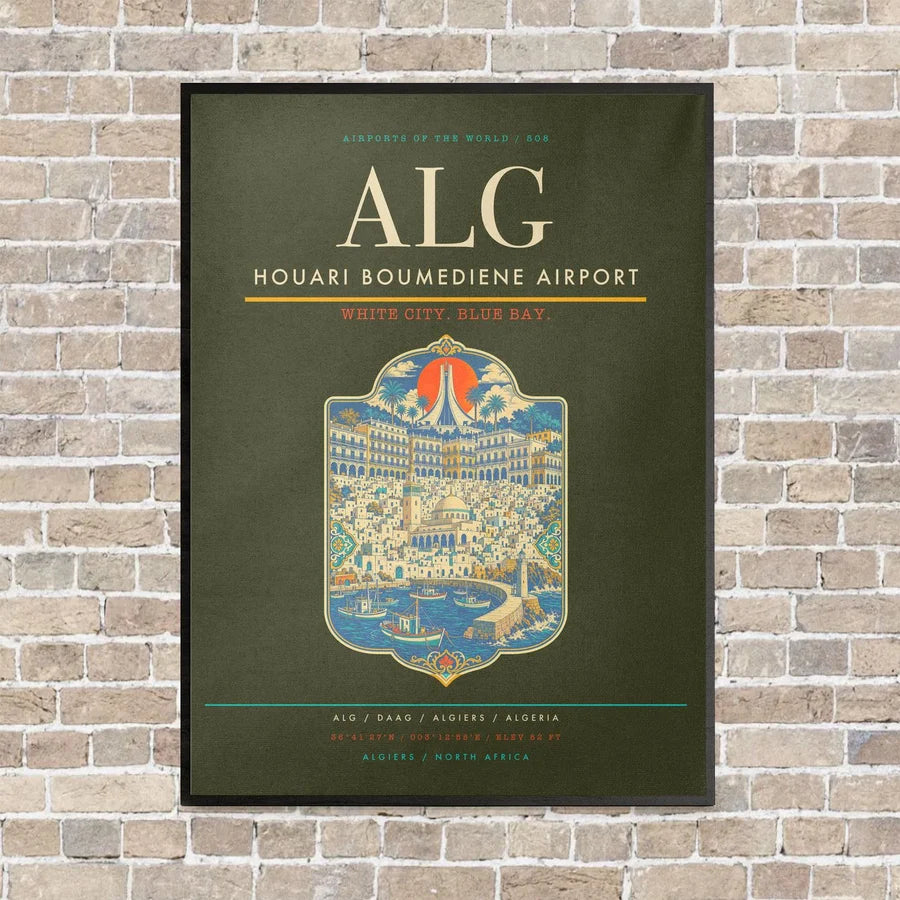 Houari Boumediene Airport ALG - Canvas Framed - Green Army