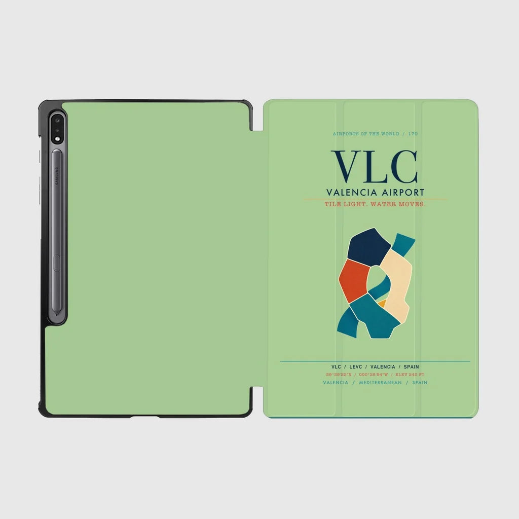 Valencia Airport (VLC) design on light green samsung tablet tablet case
