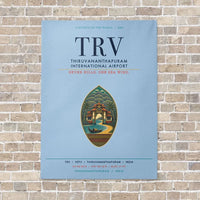 Thumbnail for Thiruvananthapuram International Airport TRV vertical canvas print - no frame - light blue background