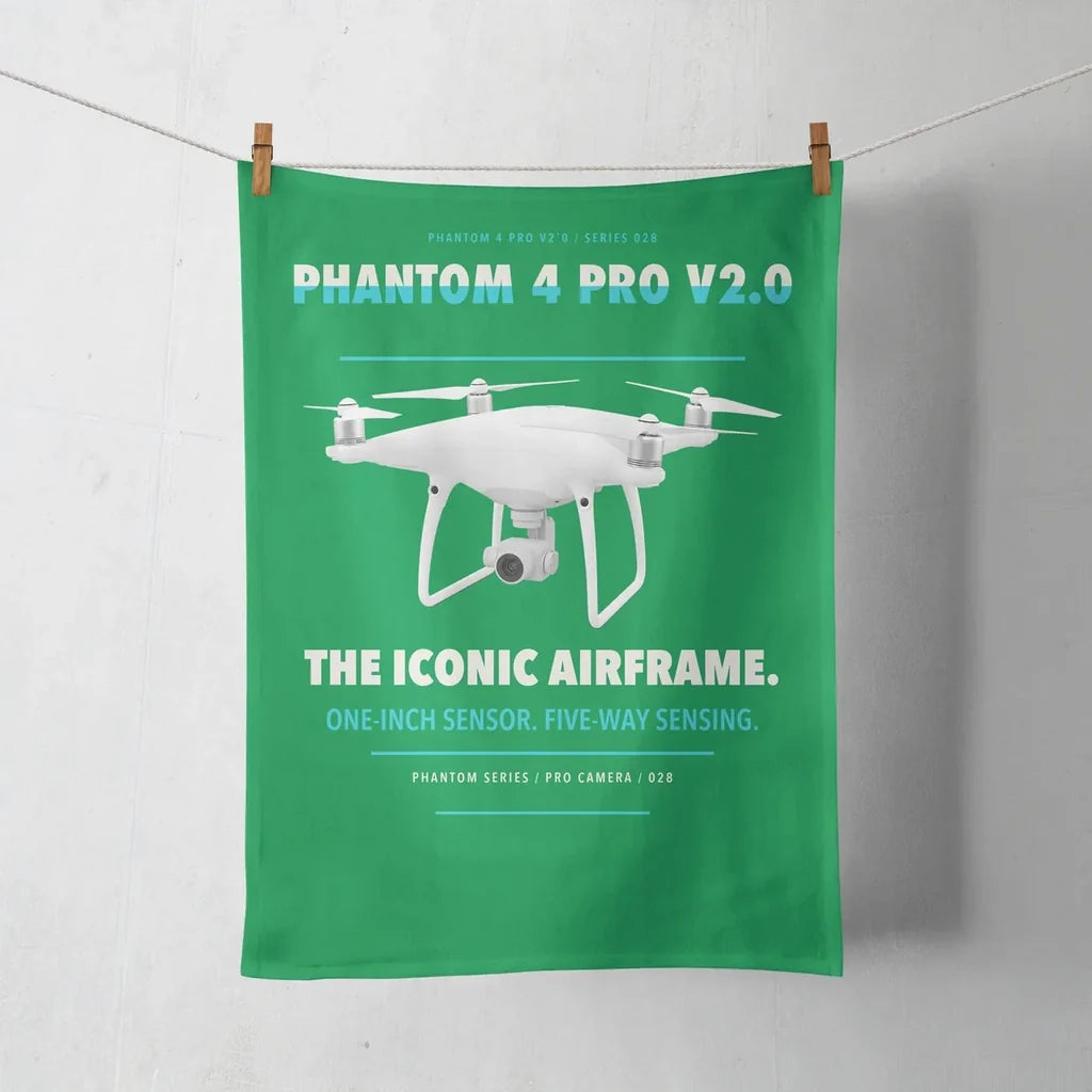 DJI Phantom 4 Pro V2.0 design on green towel