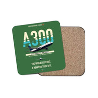 Thumbnail for Airbus A300B2 design on green 1 piece coaster