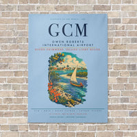 Thumbnail for Owen Roberts International Airport GCM vertical canvas print - no frame - light blue background