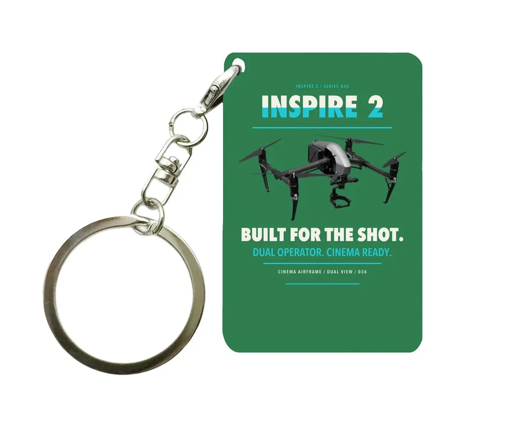 DJI Inspire 2 Key Chain design on green key chain