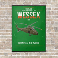 Thumbnail for Westland Wessex HU5 vertical canvas print - framed - green background