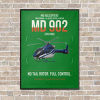 Thumbnail for MD Helicopters MD 902 Explorer vertical canvas print - framed - green background