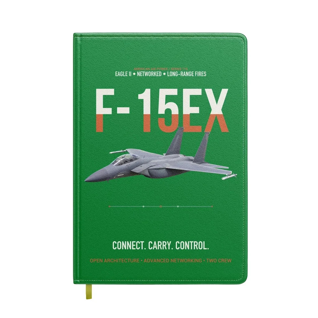 F-15EX Eagle II Connect Carry Control design on green notebook