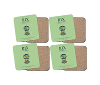 Thumbnail for Riga Airport (RIX) design on light green 4 pieces set coaster