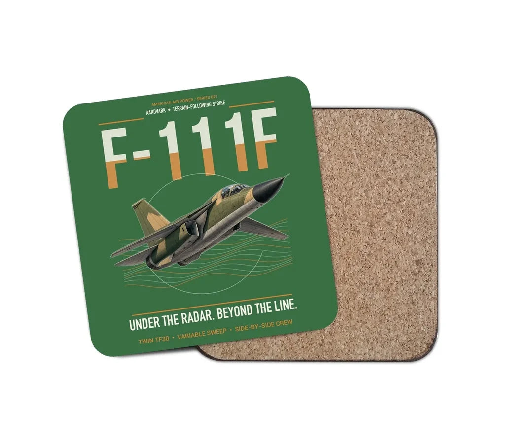 F-111F Aardvark design on green 1 piece coaster