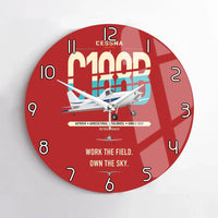 Thumbnail for Cessna A188B AgTruck design on red no frame wall clock