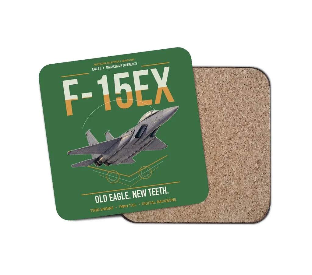 F-15EX Eagle II design on green 1 piece coaster
