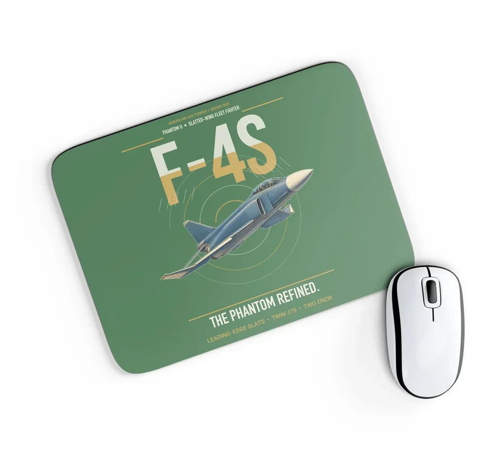 F-4S Phantom II design on green rectangle mouse pad