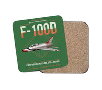 Thumbnail for F-100D Super Sabre design on green 1 piece coaster