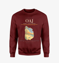 Thumbnail for Albert J. Ellis Airport (OAJ) design on wine red sweatshirt