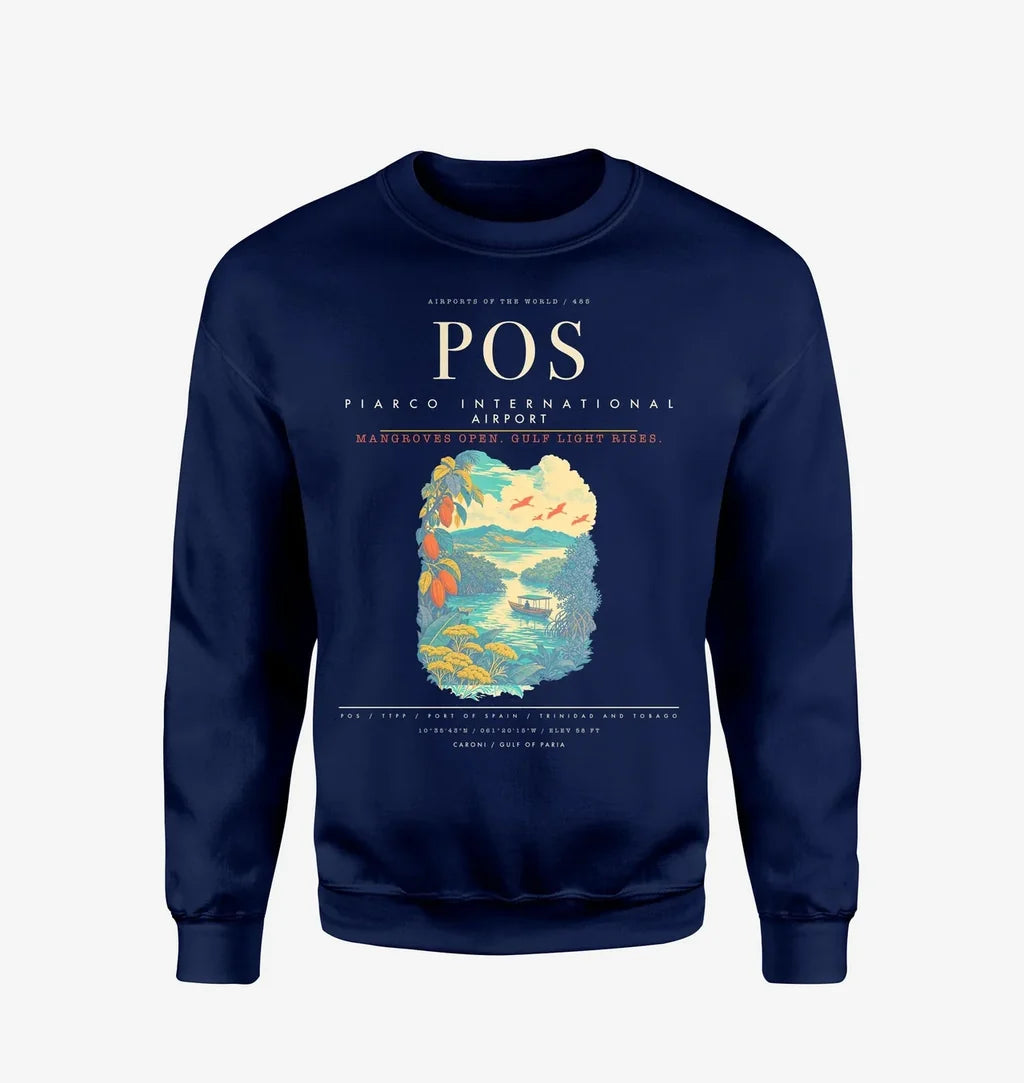 Piarco International Airport POS Sweatshirt - Navy Blue