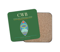 Thumbnail for Afonso Pena International Airport (CWB) design on green 1 piece coaster