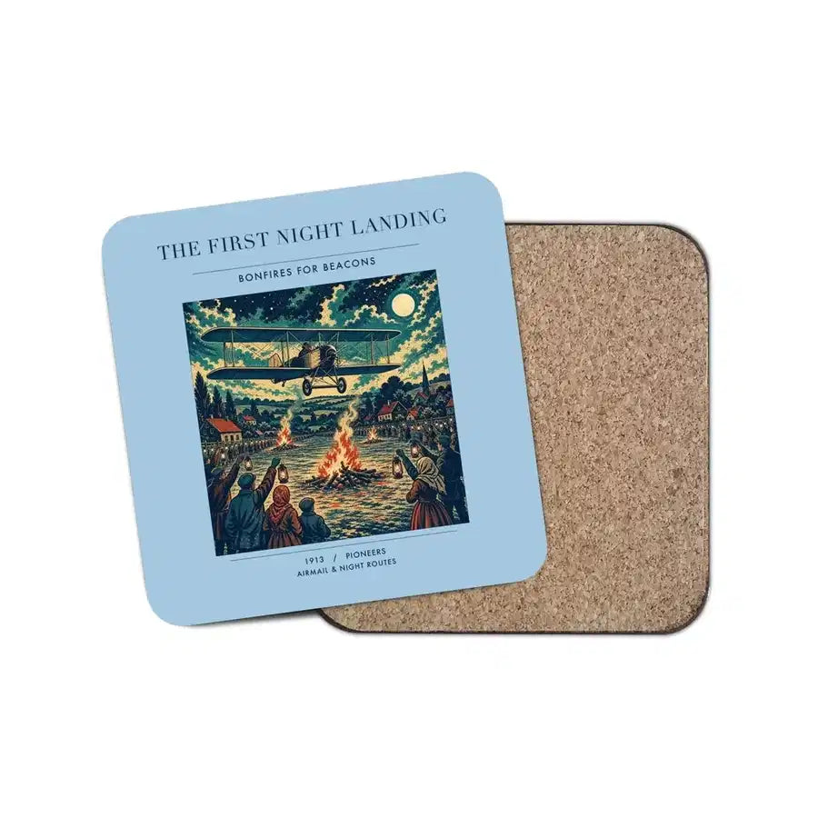 The First Night Landing - Designed Coasters design on light blue 1-piece