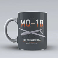Thumbnail for MQ-1B Predator design on gray ceramic mug, double-side print