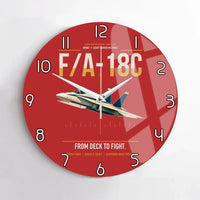 Thumbnail for F-A-18C Hornet design on red no frame wall clock