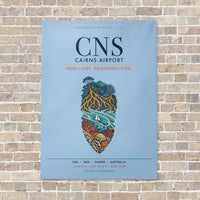 Thumbnail for Cairns Airport CNS vertical canvas print - no frame - light blue background