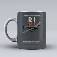 Thumbnail for Avro Lancaster B I design on gray ceramic mug, double-side print