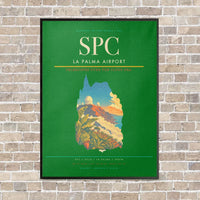 Thumbnail for La Palma Airport SPC vertical canvas print - framed - green background