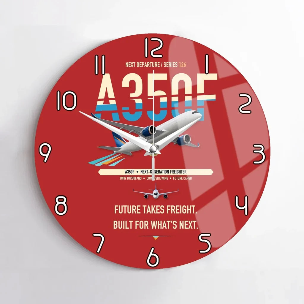 Airbus A350F design on red no frame wall clock