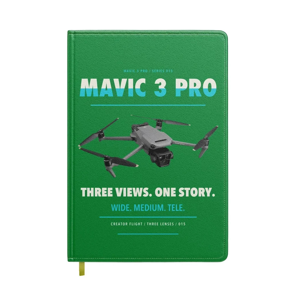 DJI Mavic 3 Pro design on green notebook