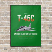 Thumbnail for T-45C Goshawk vertical canvas print - framed - green background