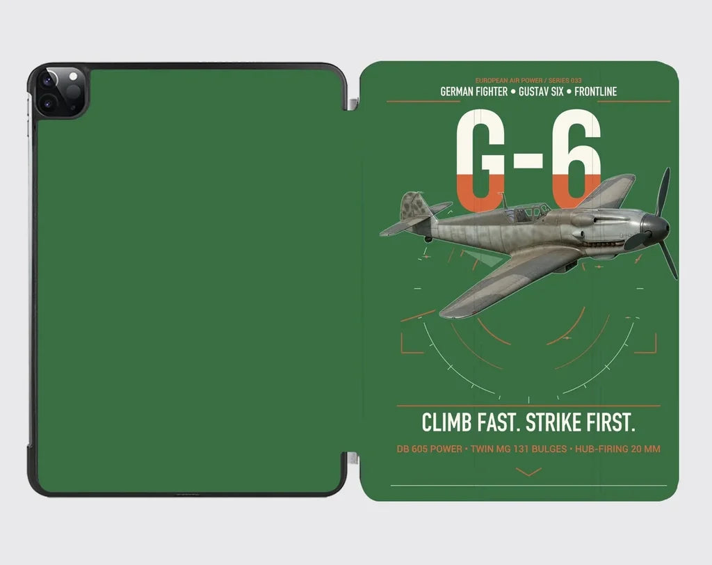 Messerschmitt Bf 109G-6 design on green ipad tablet case