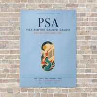 Thumbnail for Pisa Airport Galileo Galilei PSA vertical canvas print - no frame - light blue background