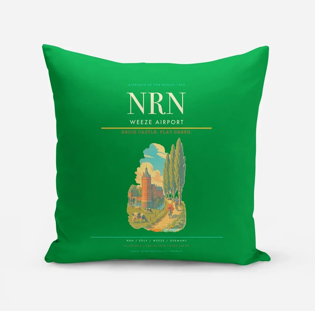 Weeze Airport (NRN) design on green pillow