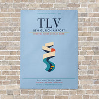 Thumbnail for Tel Aviv Ben Gurion Airport TLV vertical canvas print - no frame - light blue background