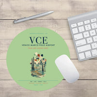 Thumbnail for Venice Marco Polo Airport (VCE) design on light green round mouse pad