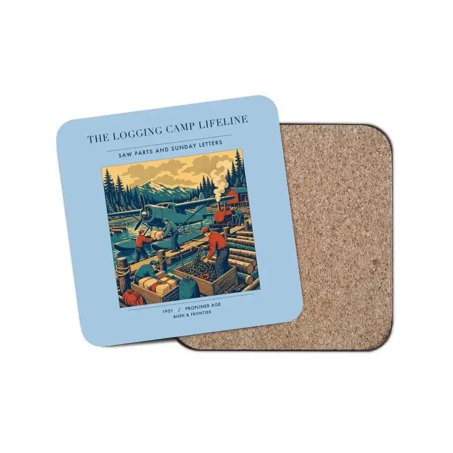 The Logging Camp Lifeline - Designed Coasters design on light blue 1-piece