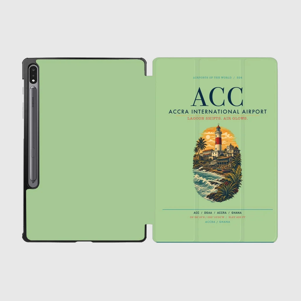 Accra International Airport (ACC) design on light green samsung tablet tablet case