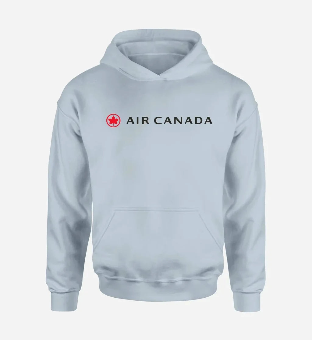 Air Canada logo on light blue single side hoodie