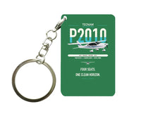 Thumbnail for Tecnam P2010 design on green designed key chain, double-side print