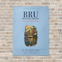 Thumbnail for Brussels Airport BRU vertical canvas print - no frame - light blue background