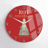 Thumbnail for Rotorua Regional Airport (ROT) design on red no frame wall clock