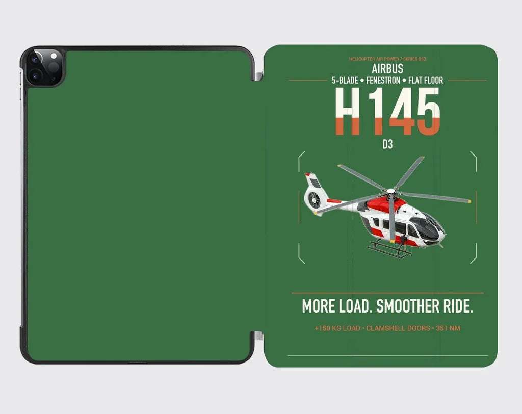 Airbus H145 D3 design on green ipad tablet case