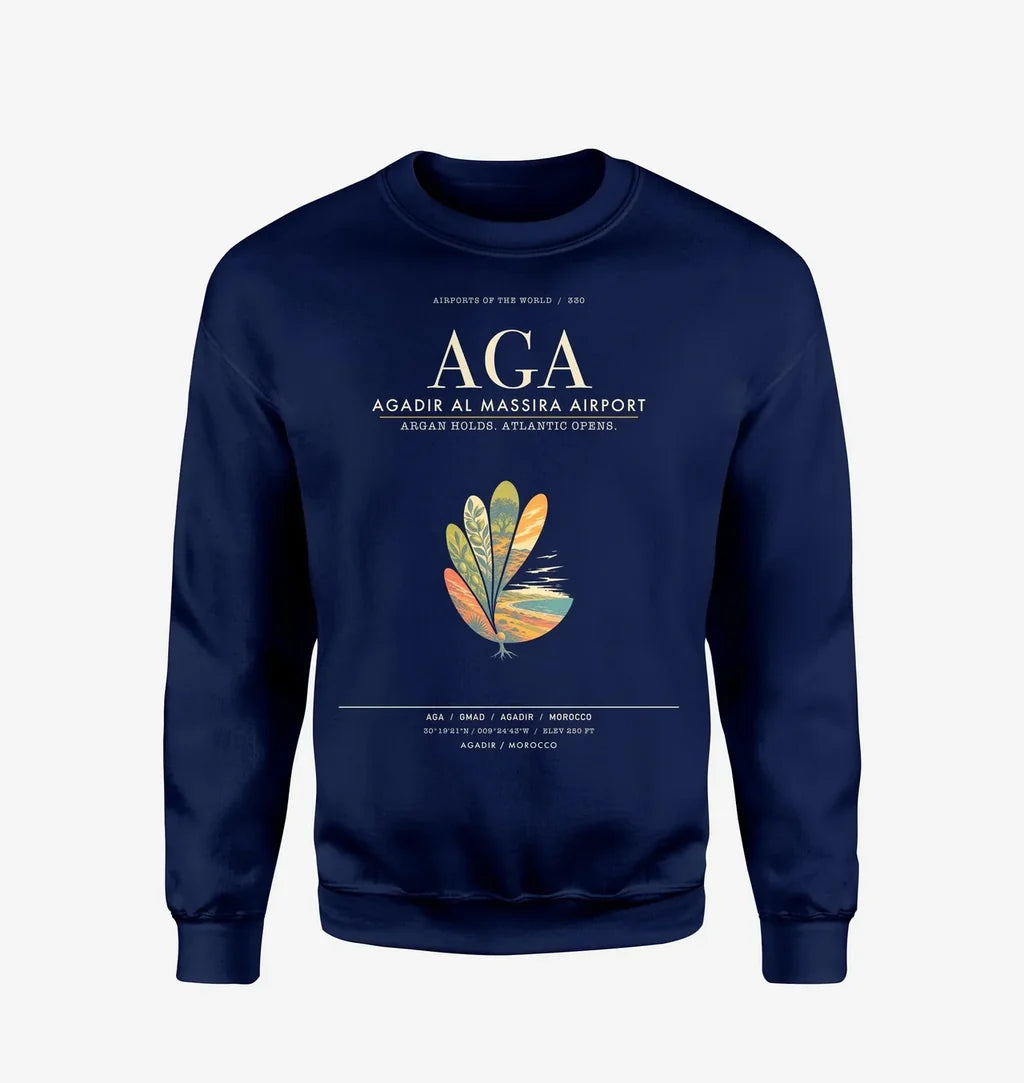 Agadir Al Massira Airport AGA Sweatshirt - Navy Blue