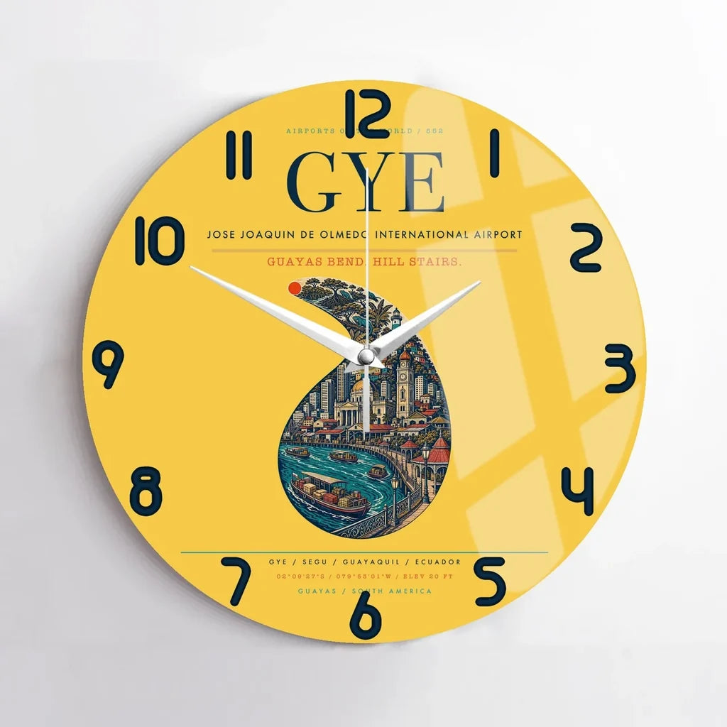 Jose Joaquin de Olmedo International Airport GYE Wall-Clock No-Frame - Yellow