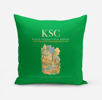Thumbnail for Košice International Airport (KSC) design on green pillow