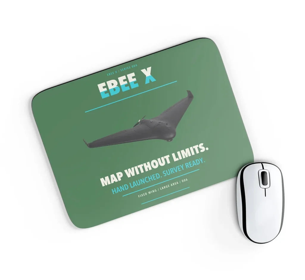 AgEagle eBee X design on green rectangle mouse pad