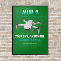 Thumbnail for DJI Mini 2 vertical canvas print - framed - green background